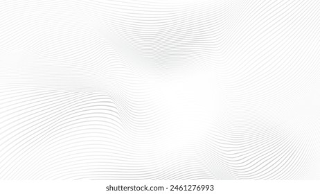 Abstract  white and gray color, modern design stripes background with curve lines, wavy pattern. Vector illustration.