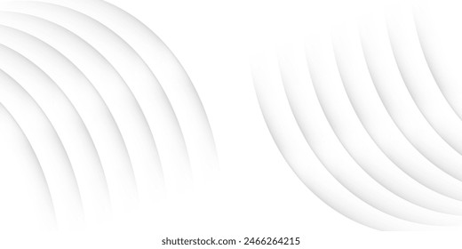 Abstract white and gray color, modern design stripes background with geometric round shape. Vector illustration. Basic RGB