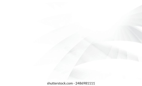 Abstract white and gray color, modern design stripes background with geometric round shape. Vector illustration.