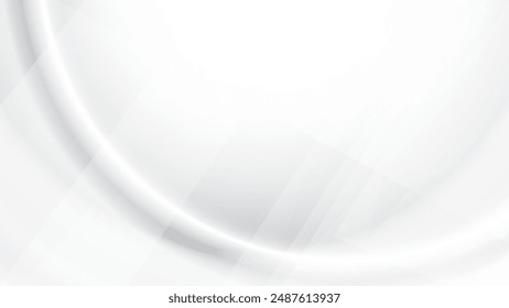 Abstract white and gray color, modern design stripes background with geometric round shape and stripe lines. Vector illustration.