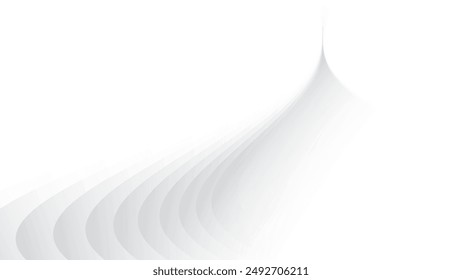 Abstract  white and gray color, modern design stripes background with geometric round shape. Vector illustration.