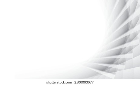 Abstract  white and gray color, modern design stripes background with curve lines. Vector illustration.
