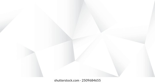 Abstract  white and gray color, modern design stripes background with low poly pattern. Vector illustration.
