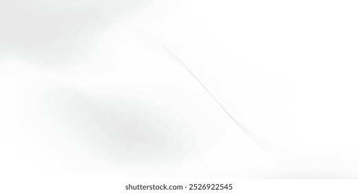 Abstract  white and gray color, modern design stripes background with curve lines, wavy pattern. Vector illustration.