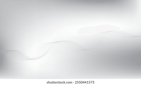 Abstract  white and gray color, modern design stripes background with curve lines, wavy pattern. Vector illustration.