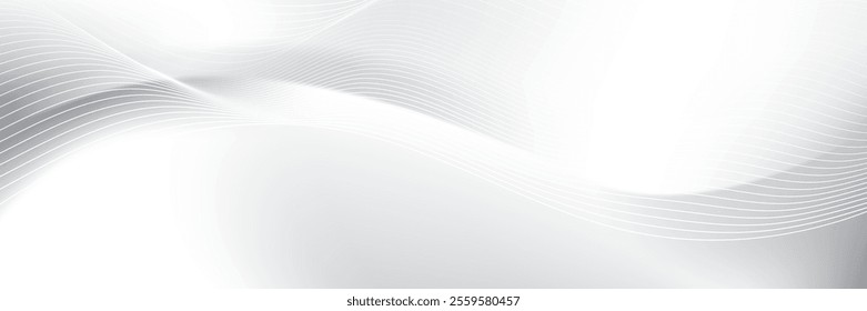 Abstract  white and gray color, modern design stripes background with curve lines. Vector illustration.