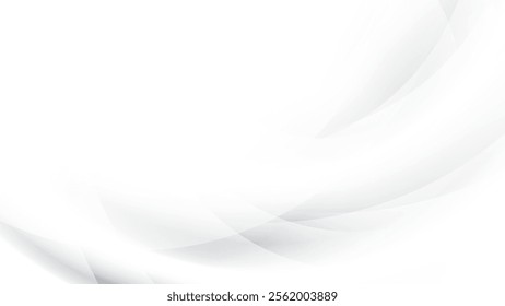 Abstract  white and gray color, modern design stripes background with curve lines. Vector illustration.