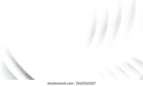 Abstract  white and gray color, modern design stripes background with curve lines. Vector illustration.