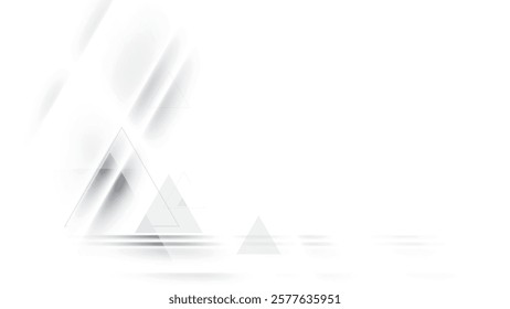 Abstract  white and gray color, modern design stripes background with geometric triangle shape. Vector illustration.