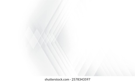 Abstract  white and gray color, modern design stripes background with geometric rhombus shape. Vector illustration.