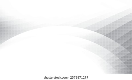 Abstract  white and gray color, modern design stripes background with curve lines and net pattern. Vector illustration.