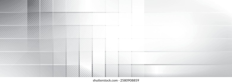 Abstract  white and gray color, modern design stripes background with geometric rectangle shape. Vector illustration.