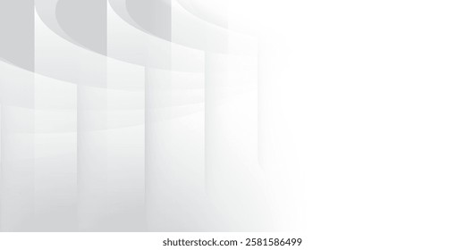 Abstract  white and gray color, modern design stripes background with curve lines. Vector illustration.