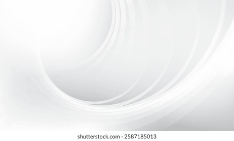 Abstract  white and gray color, modern design stripes background with curve lines, wave pattern. Vector illustration.