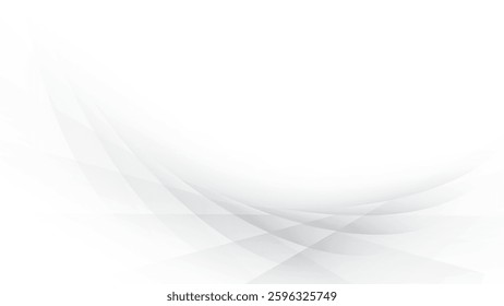 Abstract  white and gray color, modern design stripes background with curve lines, wavy pattern. Vector illustration.