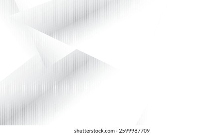 Abstract  white and gray color, modern design stripes background with geometric shape and straight lines. Vector illustration.