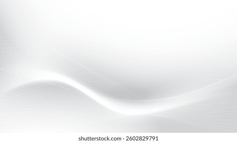 Abstract  white and gray color, modern design stripes background with curve lines, wavy pattern. Vector illustration.