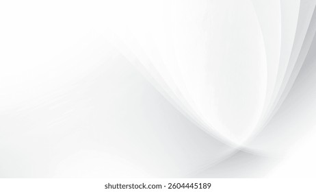 Abstract white and gray color, modern design stripes background with curve lines. Vector illustration.
