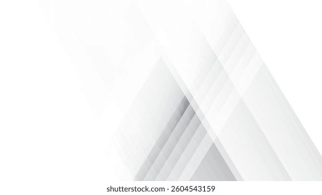 Abstract  white and gray color, modern design stripes background with geometric triangle shape. Vector illustration.