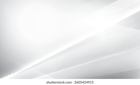 Abstract  white and gray color, modern design stripes background with geometric shape and straight lines. Vector illustration.
