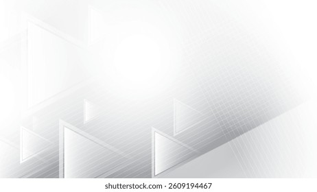 Abstract white and gray color, modern design stripes background with geometric triangle shape. Vector illustration.	
