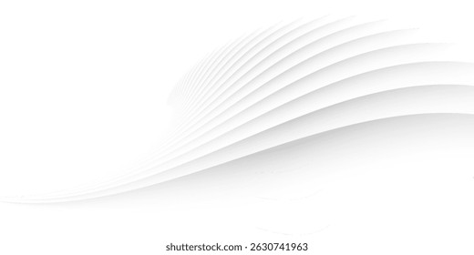 Abstract  white and gray color, modern design stripes background with geometric round shape. Vector illustration.