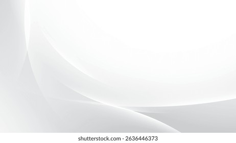 Abstract white and gray color, modern design stripes background with curve lines. Vector illustration.