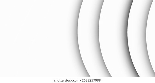 Abstract white and gray color, modern design stripes background with geometric round shape.art