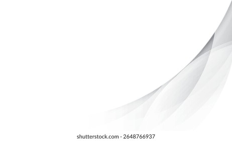 Abstract white and gray color, modern design stripes background with curve lines, circle shape. Vector illustration.
