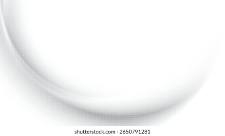 Abstract white and gray color, modern design stripes background with curve linesn and dot pattern. Vector illustration.