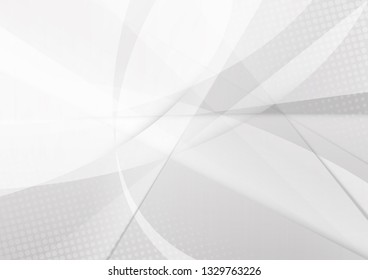 Abstract White and gray color technology modern background design vector Illustration.