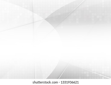 Abstract White and gray color technology modern background design vector Illustration.