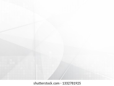 Abstract White and gray color technology modern background design vector Illustration.