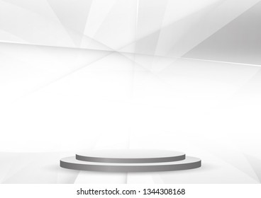 Abstract White and gray color technology modern background design vector Illustration.