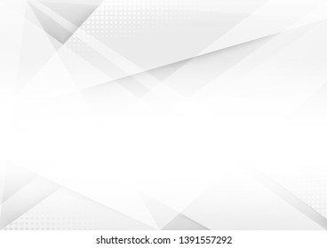 Abstract white and gray color technology modern background design. Vector Illustration.