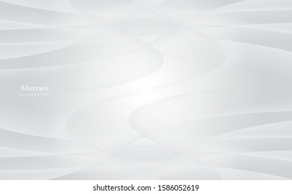 Abstract White and gray color technology modern background design vector Illustration. White cloth background abstract with soft waves.