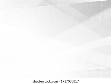 Abstract white and gray color technology modern background design. vector Illustration.