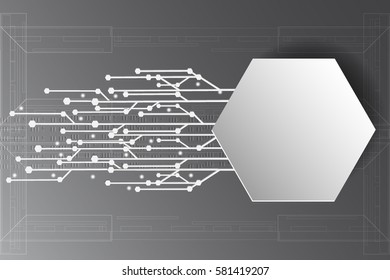 Abstract  White and gray color technology modern futuristic background, vector illustration