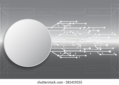 Abstract  White and gray color technology modern futuristic background, vector illustration