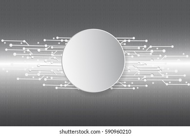Abstract White and gray color technology modern futuristic background, vector illustration