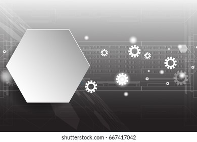 Abstract White and gray color technology modern futuristic background, vector illustration