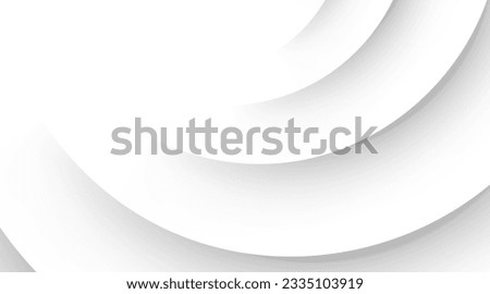 Abstract white gray colors with circle lines pattern texture background. Abstract ripple effect on white background. Circle shape with shadow in paper cut style. Futuristic Circular Wallpaper. Vector.