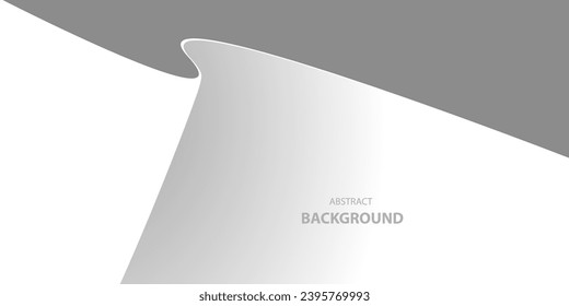 Abstract white and gray curve background. minimal geometric design. vector Illustration