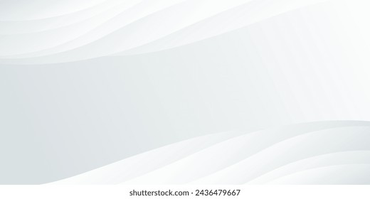 Fondo de la curva blanco y gris abstracto, papel pintado moderno blanco con formas de onda. Adecuado para diseño web, páginas, plantillas, banners y otros