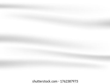 Abstract white gray curve background.Vector cloth smooth waves.