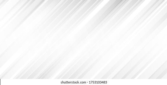 Abstract white and gray diagonal stripes light gradient pattern background and texture clean modern. Vrector illustration