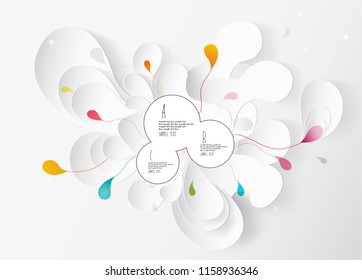 Abstract white and gray flower background with circles.