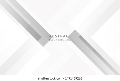 Abstract white and gray geometric background with silver light. Modern concept vector design template for use element modern cover, banner, wallpaper