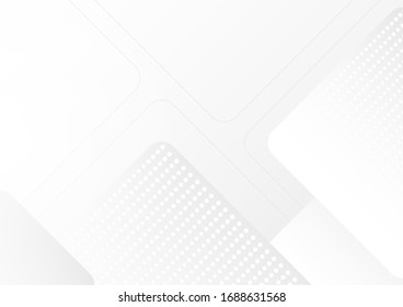 Abstract white and gray geometric background. Futuristic white background.