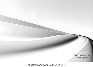 Resumen de fondo geométrico blanco y gris. Composición dinámica de formas. Ilustración vectorial.